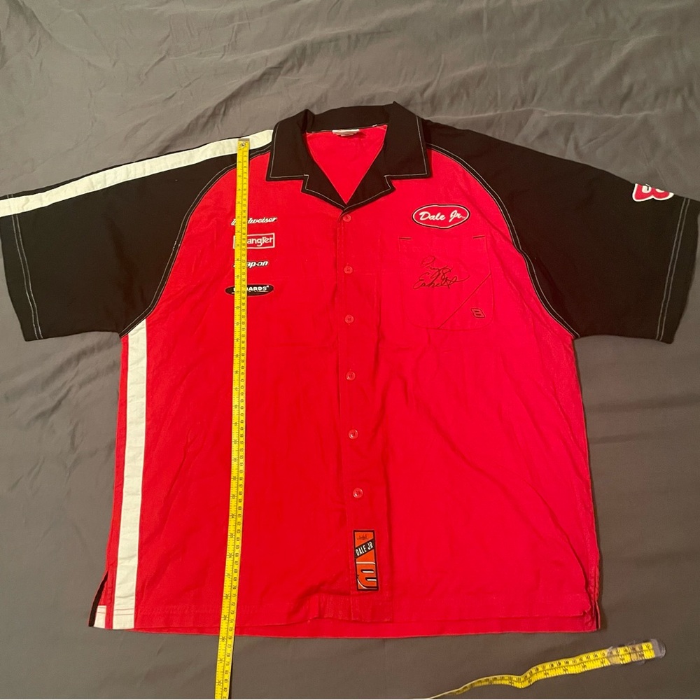 Dale Earnhardt Jr. Budweiser Red and Black Casual Button Down Shirt